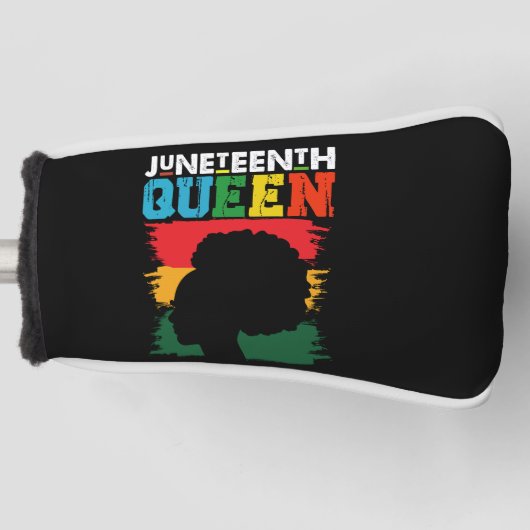Juneteenth Queen Zwart Afro Melanine Meisje Golfheadcover (Voorkant)