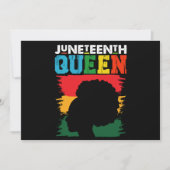 Juneteenth Queen Zwart Afro Melanine Meisje Kaart (Voorkant)