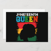 Juneteenth Queen Zwart Afro Melanine Meisje Kaart (Voorkant / Achterkant)