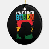 Juneteenth Queen Zwart Afro Melanine Meisje Keramisch Ornament (Links)