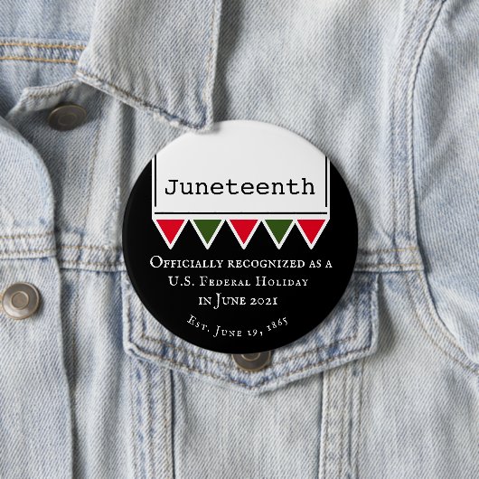 Juneteenth Quote National American Holiday Ronde Button 4,0 Cm (In situ)