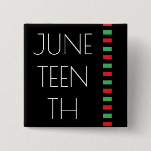Juneteenth Red Black Freedom Celebration Vierkante Button 5,1 Cm