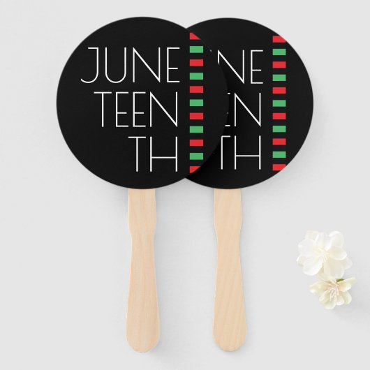 Juneteenth Red Black Green Celebration Handwaaier (Voorkant en achterkant)
