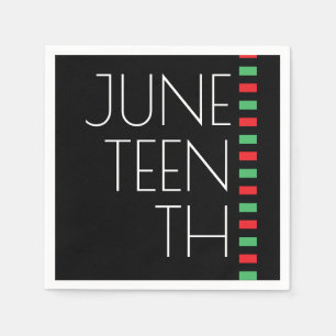 Juneteenth Red Black Green Celebration Servet