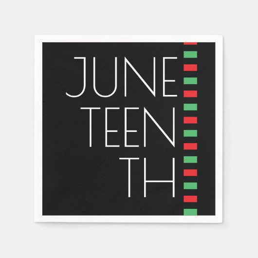 Juneteenth Red Black Green Celebration Servet (Voorkant)