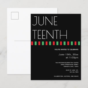 Juneteenth Red Black Green Freedom Uitnodiging Briefkaart