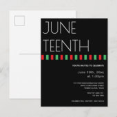 Juneteenth Red Black Green Freedom Uitnodiging Briefkaart (Voorkant / Achterkant)