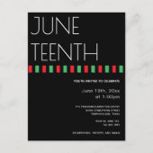 Juneteenth Red Black Green Freedom Uitnodiging Briefkaart (Voorkant)