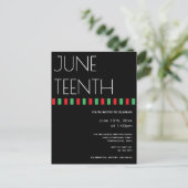 Juneteenth Red Black Green Freedom Uitnodiging Briefkaart (Staand voorkant)