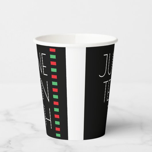 Juneteenth Red Black Green Holiday Papieren Bekers (Links)