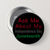 Juneteenth Red Black Green US Black History Button (Voorkant /achterkant)