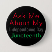 Juneteenth Red Black Green US Black History Button (Voorkant)