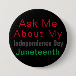 Juneteenth Red Black Green US Black History Button