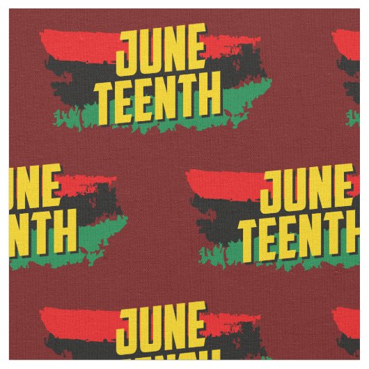 Juneteenth Red Yellow Green Black Paint Stripes Stof (Close Up)