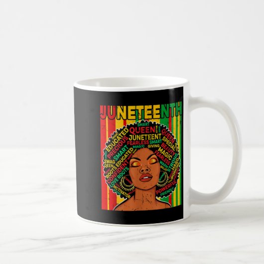 Juneteenth retro melanine koningin Afrikaans-Ameri Koffiemok (Rechts)
