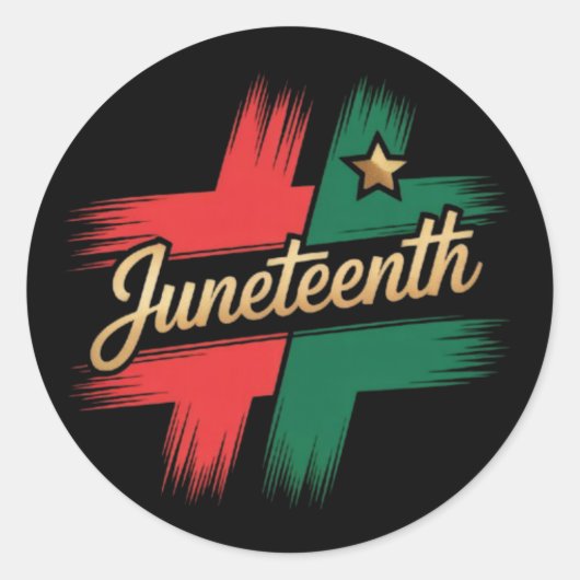 Juneteenth Ronde Sticker (Voorkant)