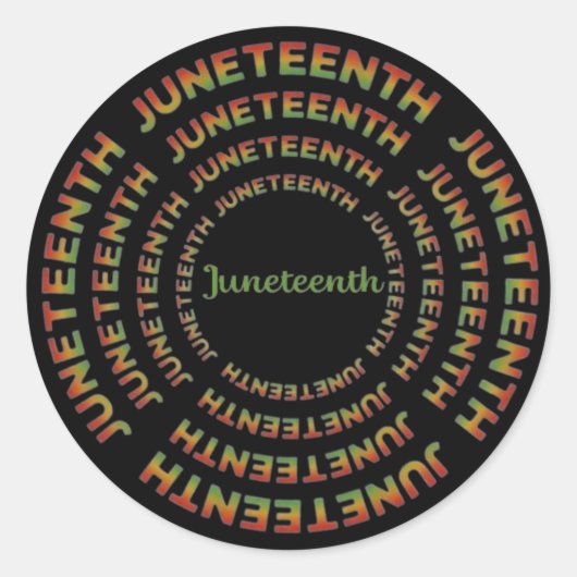 Juneteenth Ronde Sticker (Voorkant)