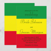 Juneteenth - Rood, Geel, & Groen - Zomer bruiloft Kaart (Voorkant / Achterkant)