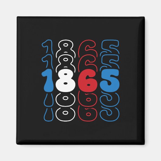 Juneteenth Rood Wit Blauw Vlag Kleuren 1865 Magneet (Voorkant)
