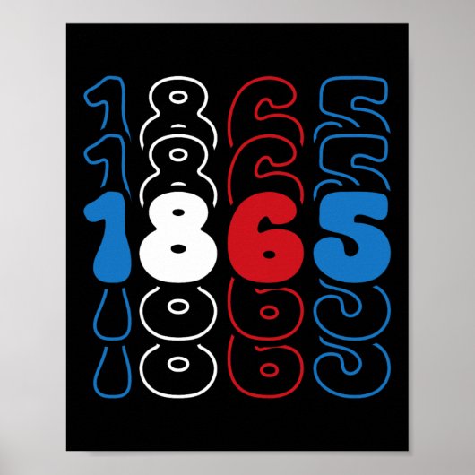 Juneteenth Rood Wit Blauw Vlag Kleuren 1865 Poster (Voorkant)
