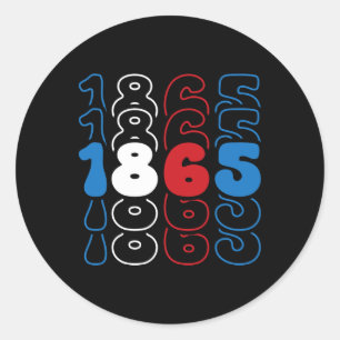 Juneteenth Rood Wit Blauw Vlag Kleuren 1865 Ronde Sticker