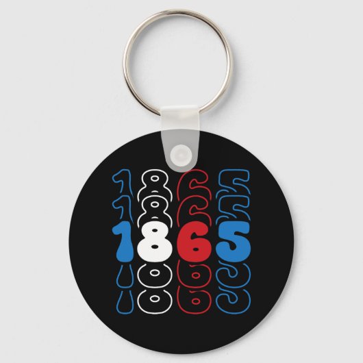 Juneteenth Rood Wit Blauw Vlag Kleuren 1865 Sleutelhanger (Voorkant)