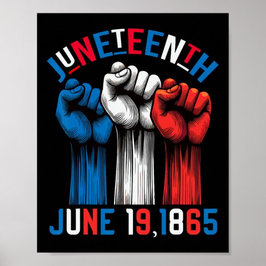 Juneteenth Rood Wit Blauw Vlag Kleuren 19 juni 186 Poster (Voorkant)