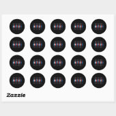 Juneteenth Rood Wit Blauw Vlag Kleuren 1 Ronde Sticker (Vel)