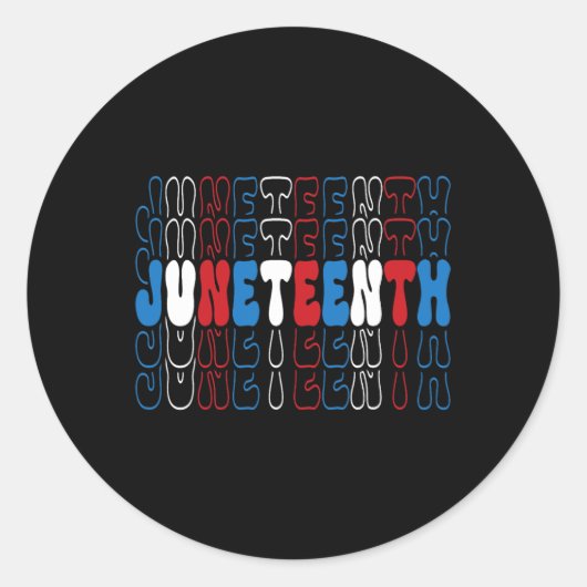 Juneteenth Rood Wit Blauw Vlag Kleuren 1 Ronde Sticker (Voorkant)