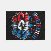 Juneteenth Rood Wit Blauw Vlag Kleuren Fleece Deken (Voorkant (Horizontaal))