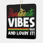 Juneteenth Sfeer - Vrijheidsdag 1865 Zwarte Geschi Keramisch Ornament (Links)