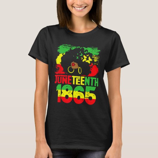 Juneteenth Shirt voor Vrouwen Juneteenth Zwart Ame (Voorkant)