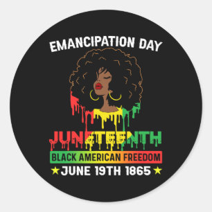 Juneteenth Shirt Vrouwen Afro-Amerikaanse Feed Ronde Sticker