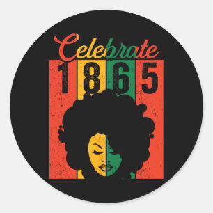 Juneteenth Shirt Zwarte Vrouwen Vieren 1865 Indepe Ronde Sticker