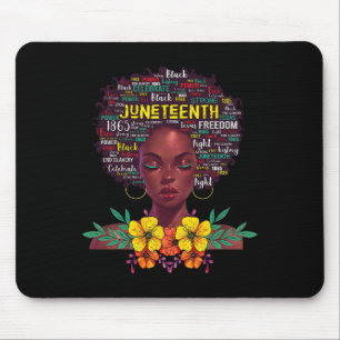 Juneteenth Shirten voor vrouwen Afro Mooi Zwart P Muismat