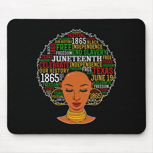 Juneteenth Shirten Vrouwen Juneteenth Afro Junetee Muismat (Voorkant)