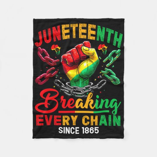 Juneteenth Shirten Vrouwen Mannen Afro-Amerikaan V Fleece Deken (Voorkant)