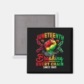 Juneteenth Shirten Vrouwen Mannen Afro-Amerikaan V Magneet (Voorkant / Achterkant)