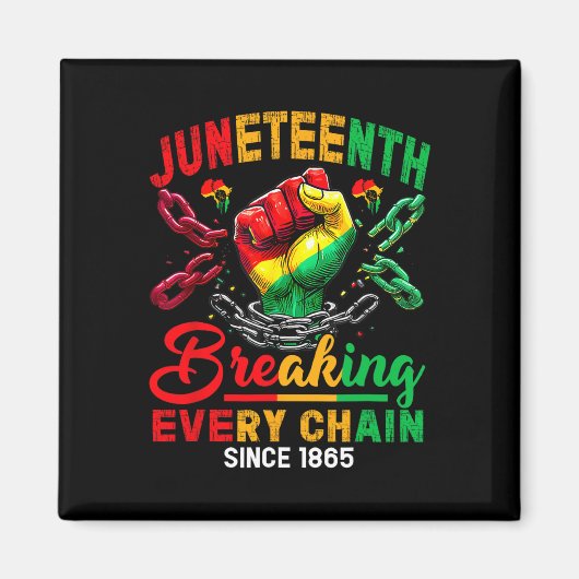 Juneteenth Shirten Vrouwen Mannen Afro-Amerikaan V Magneet (Voorkant)