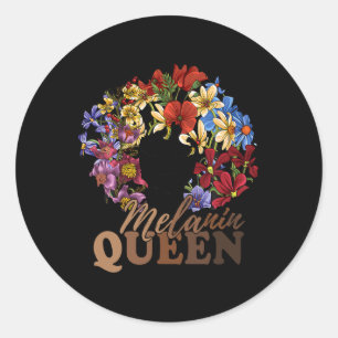 Juneteenth Shirten Vrouwen Queen Afro-Amerikaanse Ronde Sticker