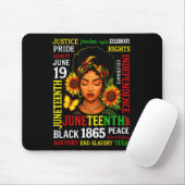 Juneteenth-shirts ter viering van zwarte vrijheid muismat (Met muis)