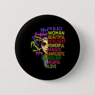 Juneteenth-shirts voor vrouwen Geschiedenis Maand  Ronde Button 5,7 Cm