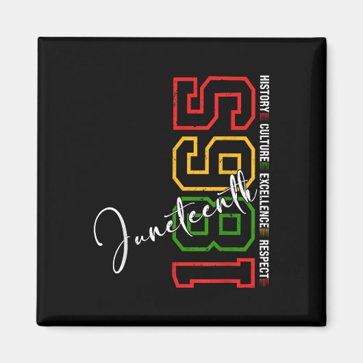 Juneteenth-shirts vrouwen mannen Afro-Amerikaans J Magneet (Voorkant)
