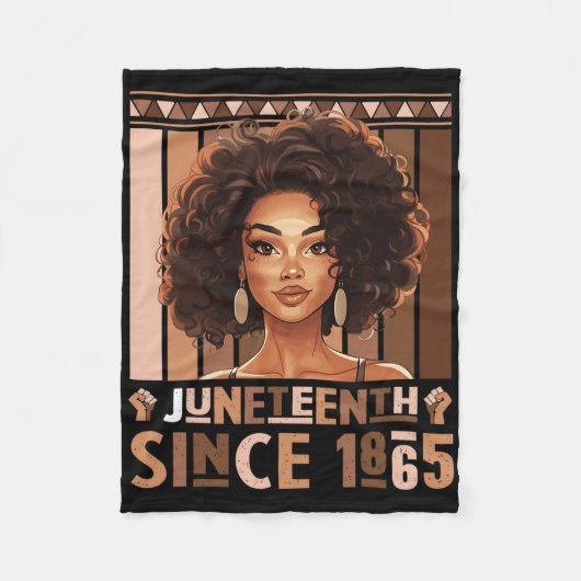 Juneteenth Sinds 1865 Onafhankelijkheidsdag Zwarte Fleece Deken (Voorkant)