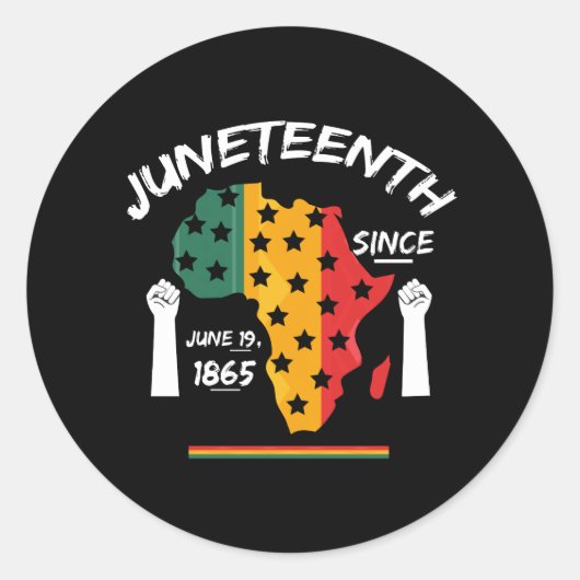 Juneteenth Sinds 19 juni 1865 T-shirt Gratis Ish Ronde Sticker (Voorkant)