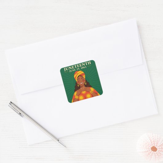 Juneteenth Square Sticker (Envelop)