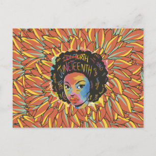 Juneteenth Sunflower - 1865 Black Freedom Day Briefkaart