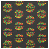 Juneteenth Sunflower Red Green Yellow Material Stof (Swatch)