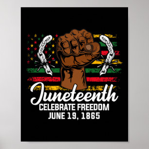 Juneteenth T-shirt voor Man Flag Black Emancipatio Poster