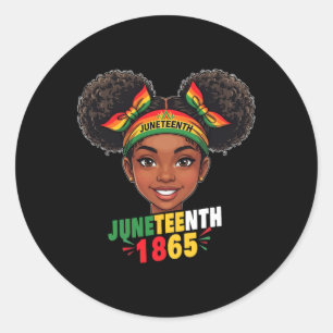Juneteenth T-shirt voor meisjes Vrouwen Tiener Kid Ronde Sticker
